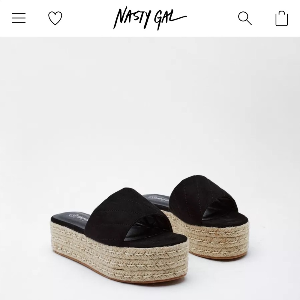 Black Espadrille Platform Sandals
